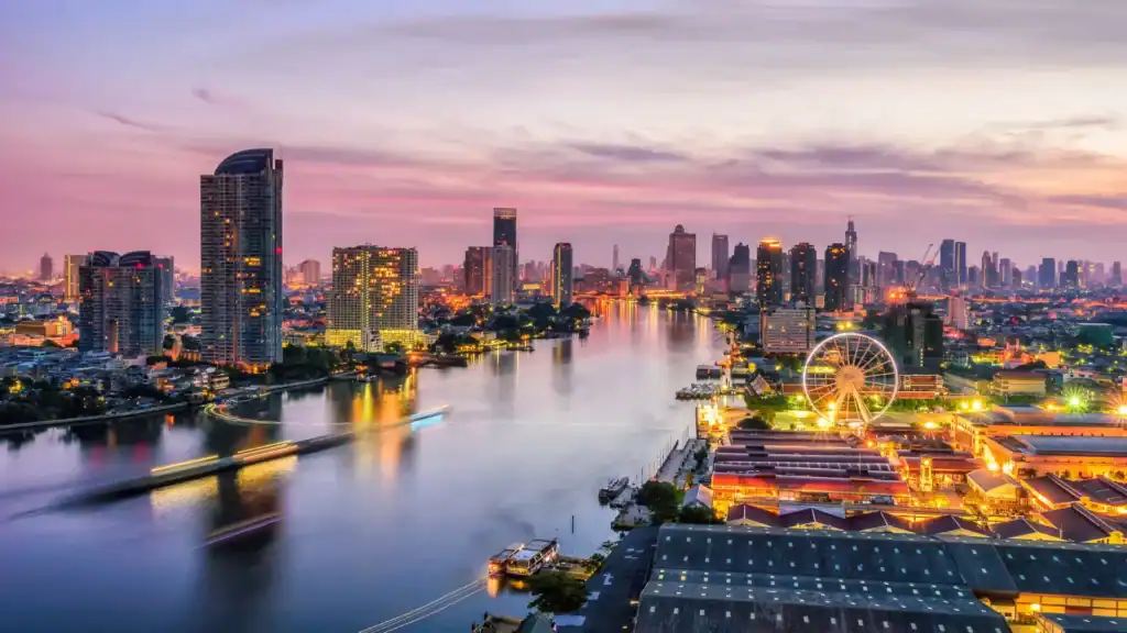 Aerial view of Bangkok’s skyline